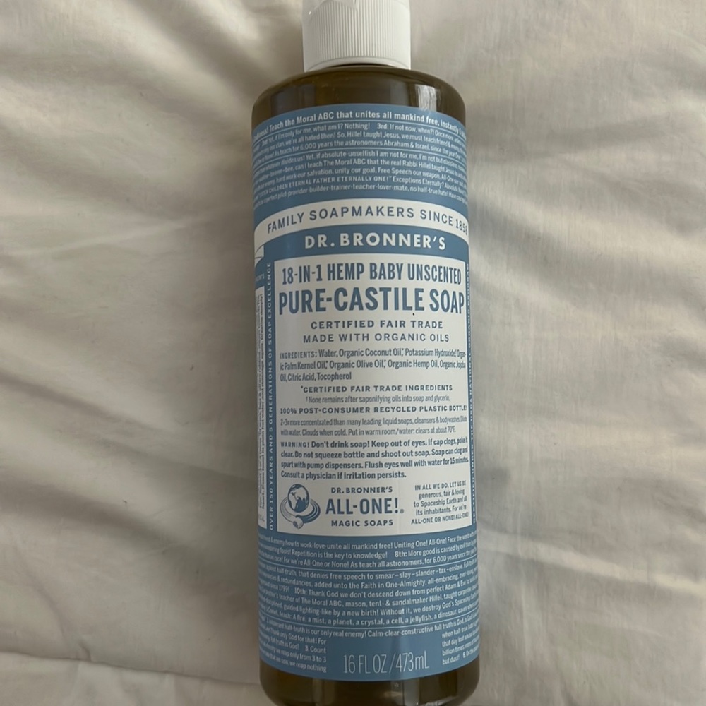 Dr broners pure Castile soap